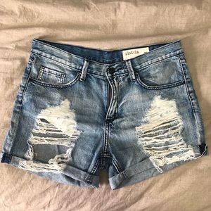 Pistola distressed denim shorts